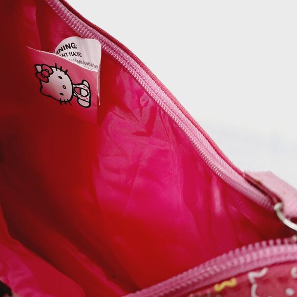 Hello Kitty Mini Purse Bag Pink Sanrio 2013 Zip Scene Coquette Kidcore Punk - Picture 7 of 12